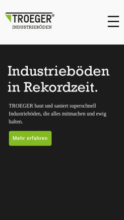Vorschau der mobilen Webseite www.troeger-gmbh.de, Troeger GmbH - Fußbodensanierung