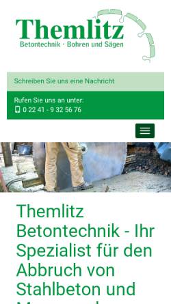 Vorschau der mobilen Webseite www.bt-betontechnik.de, BT Betontechnik - Inh. Bernd Themlitz