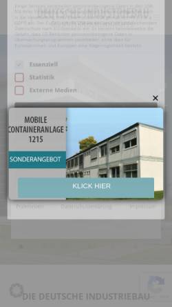 Vorschau der mobilen Webseite deutsche-industriebau.de, Deutsche Industriebau Group - Gesellschaft für schlüsselfertigen Industriebau Lippstadt + Geseke mbH