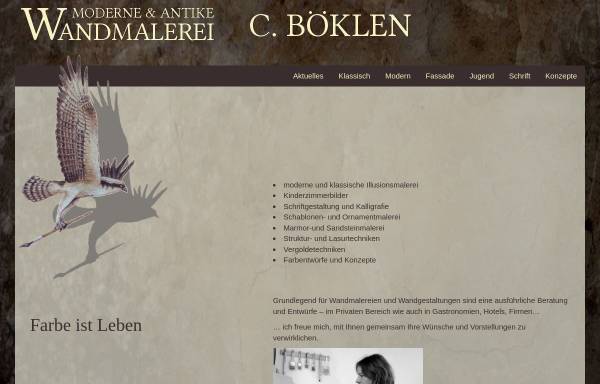 Vorschau von www.allesinfarbe.com, Antike und moderne Wandmalerei - Christof Böklen