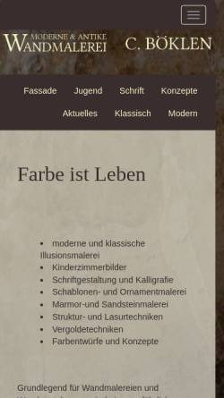 Vorschau der mobilen Webseite www.allesinfarbe.com, Antike und moderne Wandmalerei - Christof Böklen
