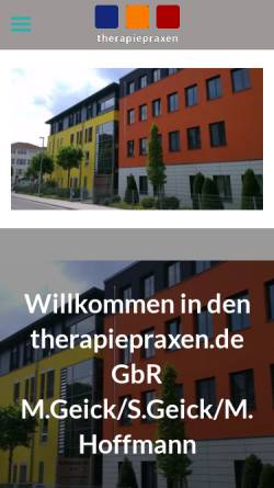 Vorschau der mobilen Webseite www.therapiepraxen.de, Therapiepraxen.de GbR