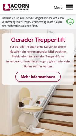 Vorschau der mobilen Webseite www.acorntreppenlifte.de, Acorn Treppenlifte GmbH