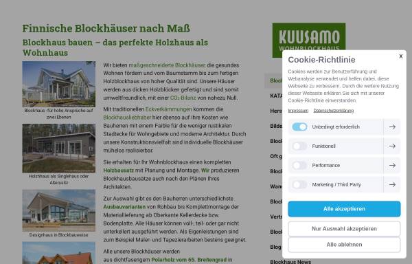 Vorschau von www.blockhaus-kuusamo.de, Blockhaus Kuusamo