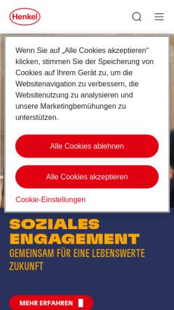 Vorschau der mobilen Webseite www.henkel.de, Henkel AG & Co. KGaA