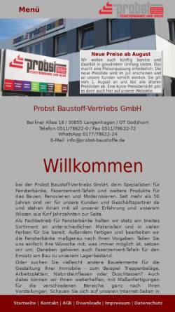 Vorschau der mobilen Webseite www.probst-baustoffe.de, Probst Baustoff Vertriebs GmbH