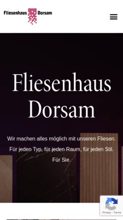 Vorschau der mobilen Webseite www.fliesenhaus-dorsam.de, Fliesenhaus Dorsam, Heinz Dorsam Großhandel, Einzelhandel