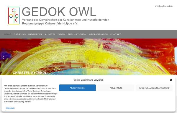 Vorschau von www.gedok-owl.de, Gemeinschaft der Künstlerinnen und Kunstförderer e.V. Detmold Ostwestfalen-Lippe (GEDOK-OWL)