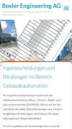 Vorschau der mobilen Webseite www.boxlerag.ch, Boxler Engineering AG