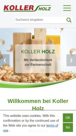 Vorschau der mobilen Webseite holz.rkoller.com, Koller Holz Handels GmbH