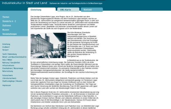 Vorschau von www.lwl.org, Industriekultur in Stadt und Land, Stationen der Industrie- und Technikgeschichte in Ostwestfalen-Lippe