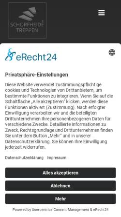 Vorschau der mobilen Webseite www.schorfheidetreppen.de, Schorfheidetreppen GmbH