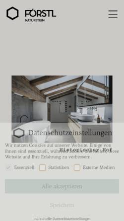 Vorschau der mobilen Webseite www.foerstl-naturstein.de, Förstl Naturstein Import GmbH & Co. KG