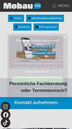 Vorschau der mobilen Webseite www.mobau-uebach.de, Mobau Wirtz & Classen GmbH & Co. KG