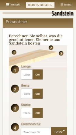 Vorschau der mobilen Webseite sandstein.pl, Gelber Sandstein, Janusz Niebieszczański