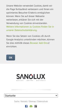 Vorschau der mobilen Webseite www.sanolux.ch, Sanolux GmbH