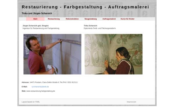 Vorschau von www.restaurierung-farbgestaltung.de, Tinka und Jürgen Scharsich
