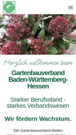 Vorschau der mobilen Webseite www.gartenbau-in-hessen.de, Gartenbauverband Baden-Württemberg-Hessen e.V.