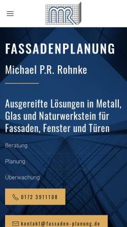 Vorschau der mobilen Webseite www.fassaden-planung.de, Rohnke, Michael P.R.
