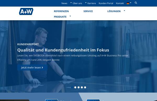 Vorschau von www.a-w.com, A+W Software GmbH