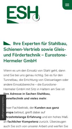 Vorschau der mobilen Webseite www.eurostone-gmbh.de, Eurostone - Hermeler GmbH