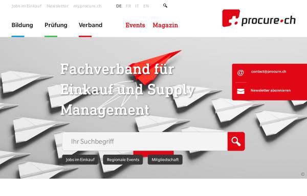 Vorschau von www.procure.ch, Procure.ch Fachverband für Einkauf und Supply Management
