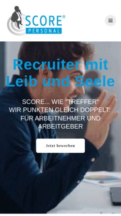 Vorschau der mobilen Webseite www.score-personal.de, Score Personal e.K.