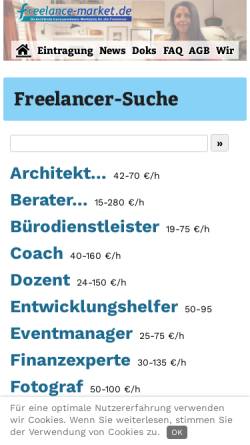 Vorschau der mobilen Webseite www.freelance-market.de, Freelance-Market Ltd.