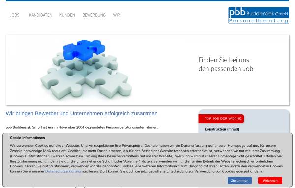 Vorschau von www.pbb-personal.de, Pbb Buddensiek GmbH