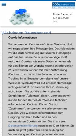 Vorschau der mobilen Webseite www.pbb-personal.de, Pbb Buddensiek GmbH