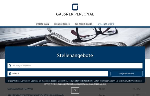 Vorschau von www.gassnerpersonal.li, Gassner Personalberatung Est.