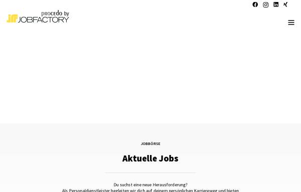 Vorschau von www.jobfactory.at, Jobfactory Personalservice GmbH