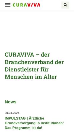 Vorschau der mobilen Webseite www.curaviva.ch, Sozjobs.ch - Curavia Schweiz