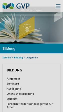 Vorschau der mobilen Webseite www.bap-akademie.com, Bundesakademie für Personaldienstleistungen GmbH