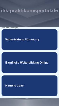 Vorschau der mobilen Webseite www.ihk-praktikumsportal.de, IHK-Praktikumsportal