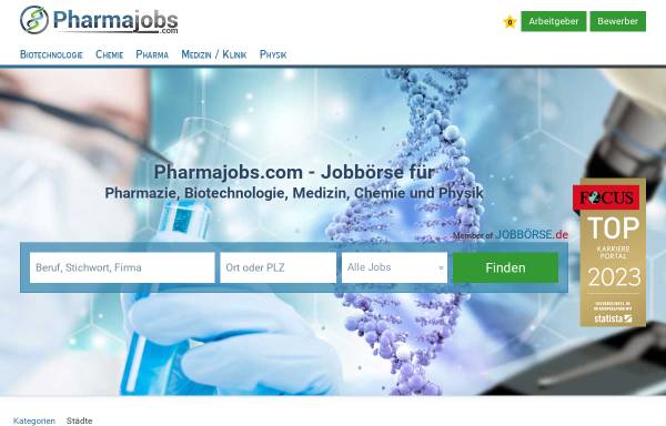 Vorschau von www.pharmajobs.com, Pharmajobs.com