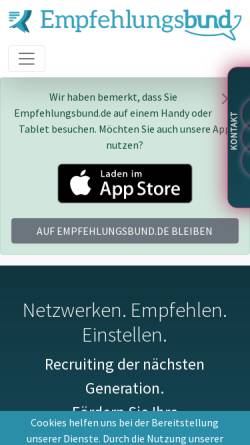 Vorschau der mobilen Webseite www.empfehlungsbund.de, Empfehlungsbund.de