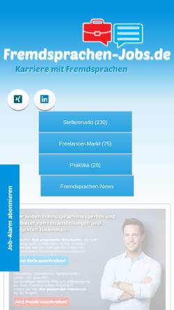 Vorschau der mobilen Webseite fremdsprachen-jobs.de, Fremdsprachen-Jobs.de