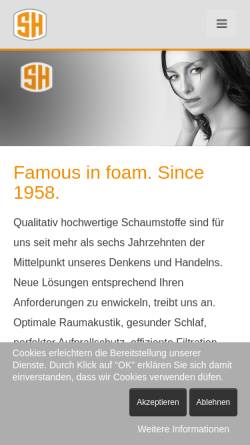 Vorschau der mobilen Webseite www.schaumstoffehelgers.de, Schaumstoffe Helgers GmbH - CNC Schneidewerk