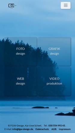 Vorschau der mobilen Webseite www.fgw-design.de, Foto-Grafik-Web-Design, Kai-Uwe Scheel