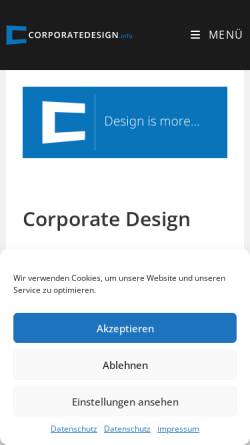 Vorschau der mobilen Webseite www.corporatedesign.info, Corporate Design Portal