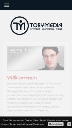 Vorschau der mobilen Webseite www.tobymedia.de, Tobymedia, Inh. Tobias Schäfer