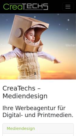 Vorschau der mobilen Webseite www.createchs.de, CreaTechs – Mediendesign