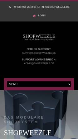 Vorschau der mobilen Webseite www.shopweezle.de, Kansok.com[munications] - Andreas Kansok