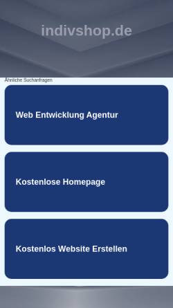 Vorschau der mobilen Webseite www.indivshop.de, INDIVshop club basic mediadesign