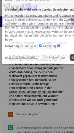 Vorschau der mobilen Webseite www.shoppilot.de, Shoppilot - IBO Internet Software OHG