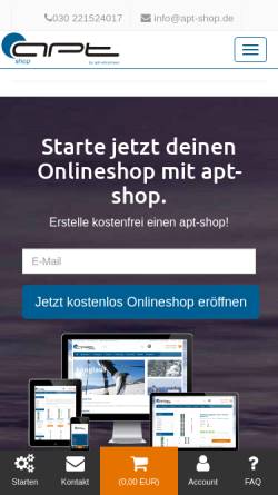Vorschau der mobilen Webseite www.apt-shop.de, Apt-ebusiness GmbH