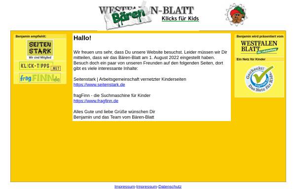 Vorschau von www.baeren-blatt.de, Bären-Blatt - Klicks für Kids