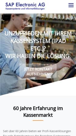 Vorschau der mobilen Webseite www.sapelectronic.ch, SAP Electronic AG
