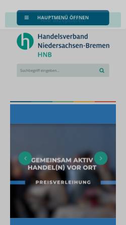 Vorschau der mobilen Webseite handelsverband-nb.de, Handelsverband Niedersachsen-Bremen e.V.